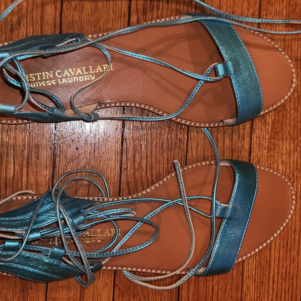 Chinese Laundry Metallic Blue Strappy Sandals